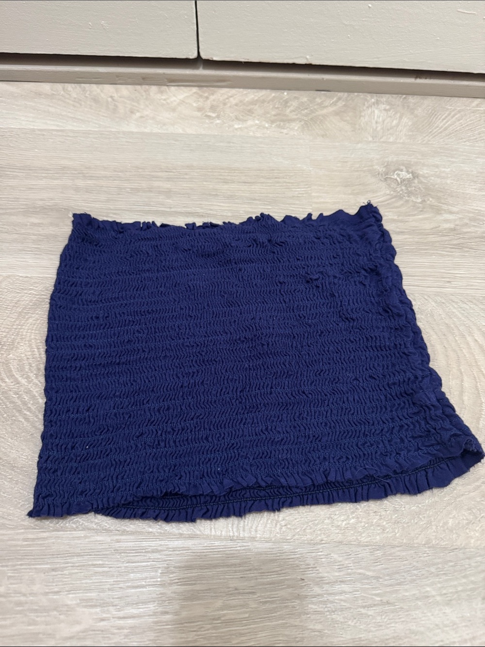 Classic Navy Smocked Bandeau Tube Top